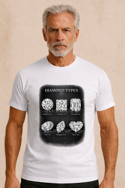 Diamond Types Chart Men's T-Shirt | Gemstone Education Tee