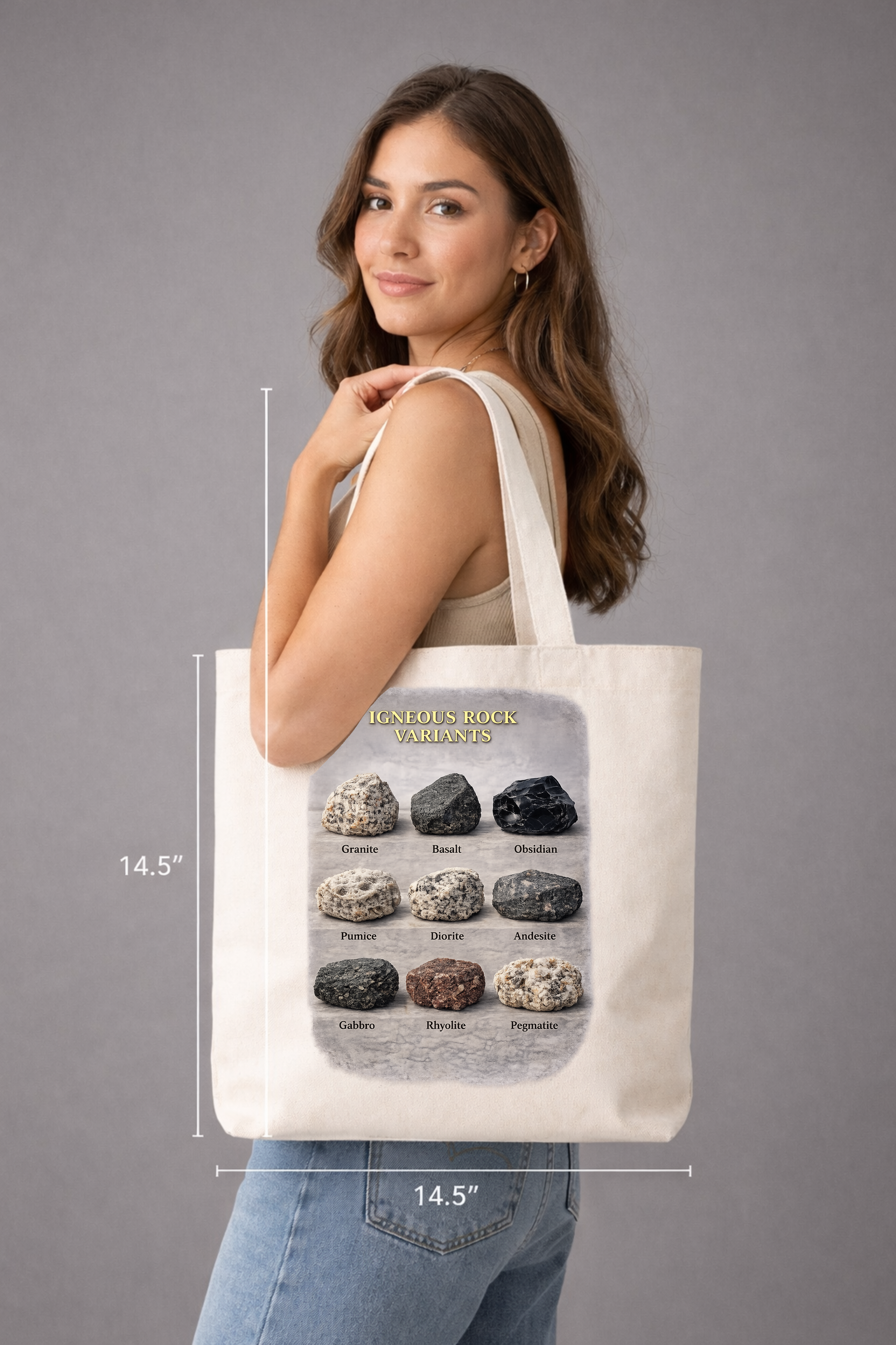 Igneous Rock Chart Shoulder Bag | Geology Tote Bag