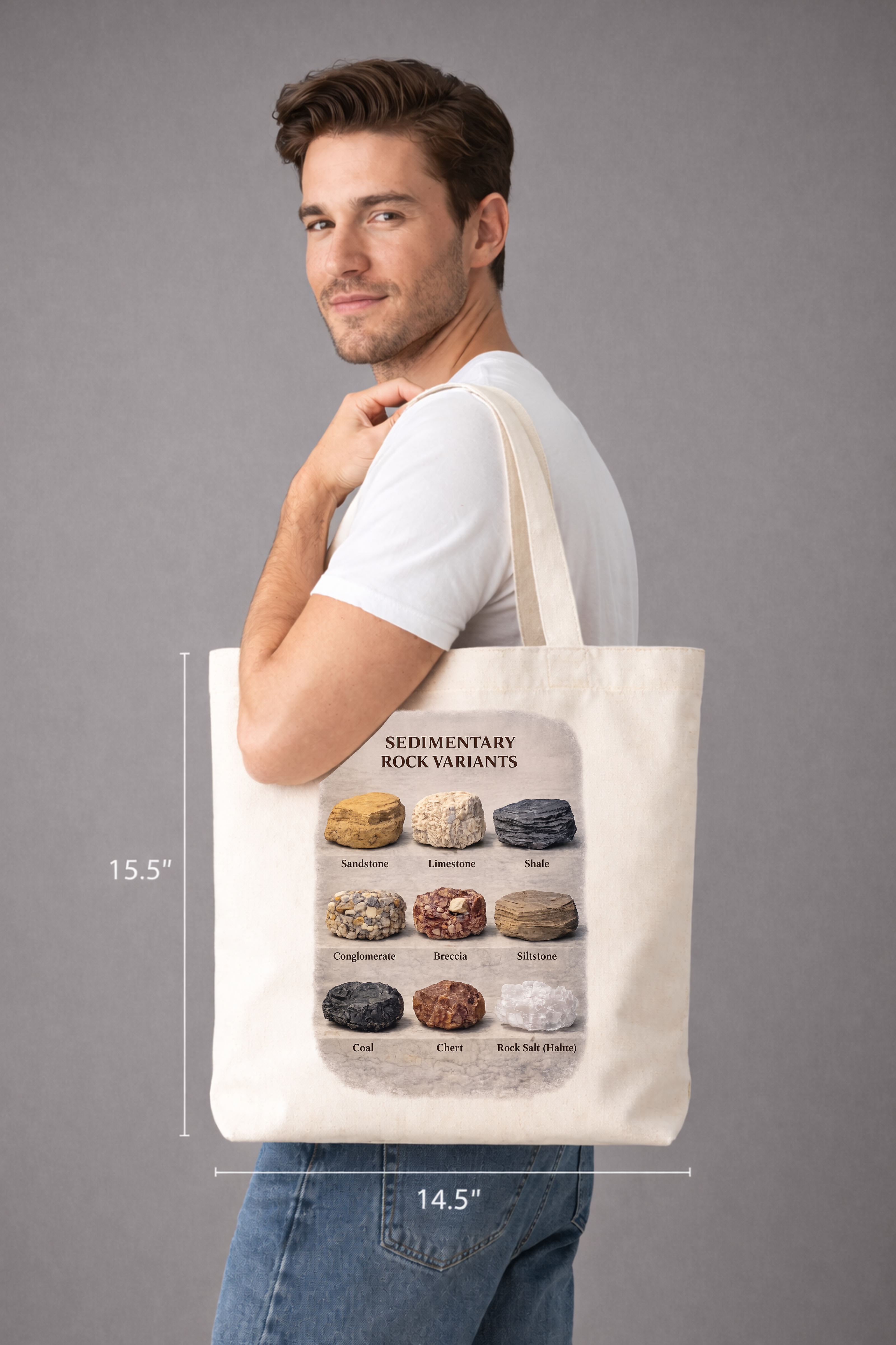 Sedimentary Rock Chart Shoulder Bag | Geology Tote Bag