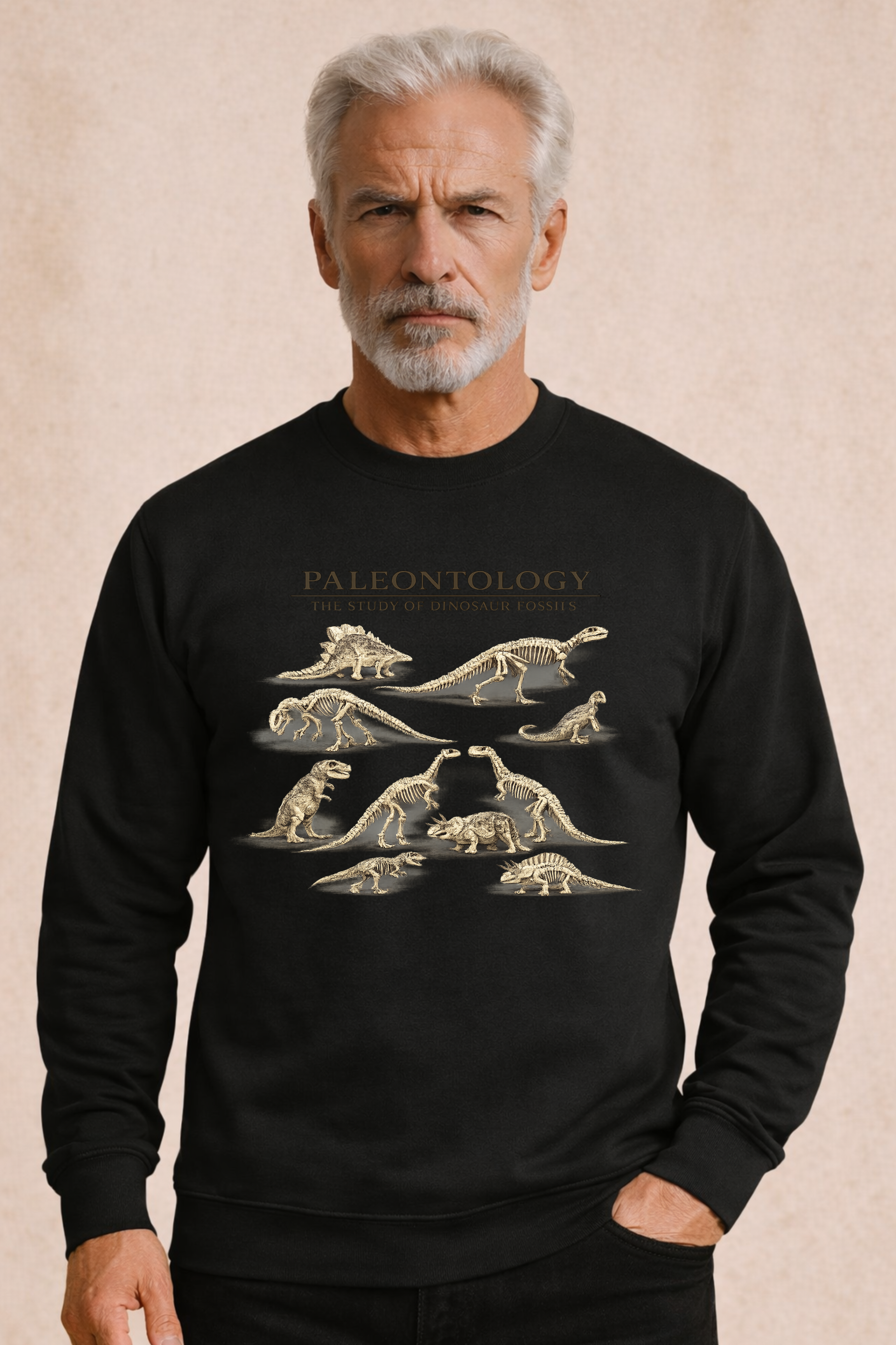 Paleontology The Study Of Dinosaur Fossils Men's Pullover Sweater