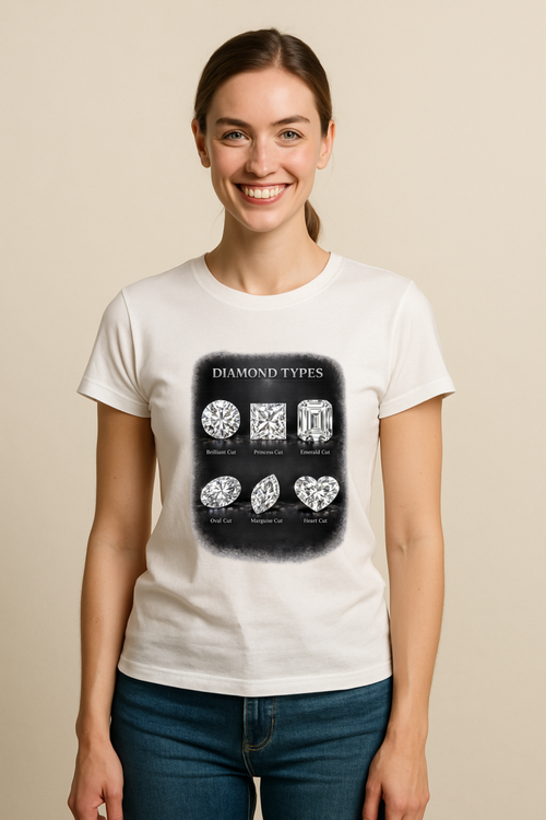 Diamond Types Chart Women's T-Shirt | Gemstone Education Tee