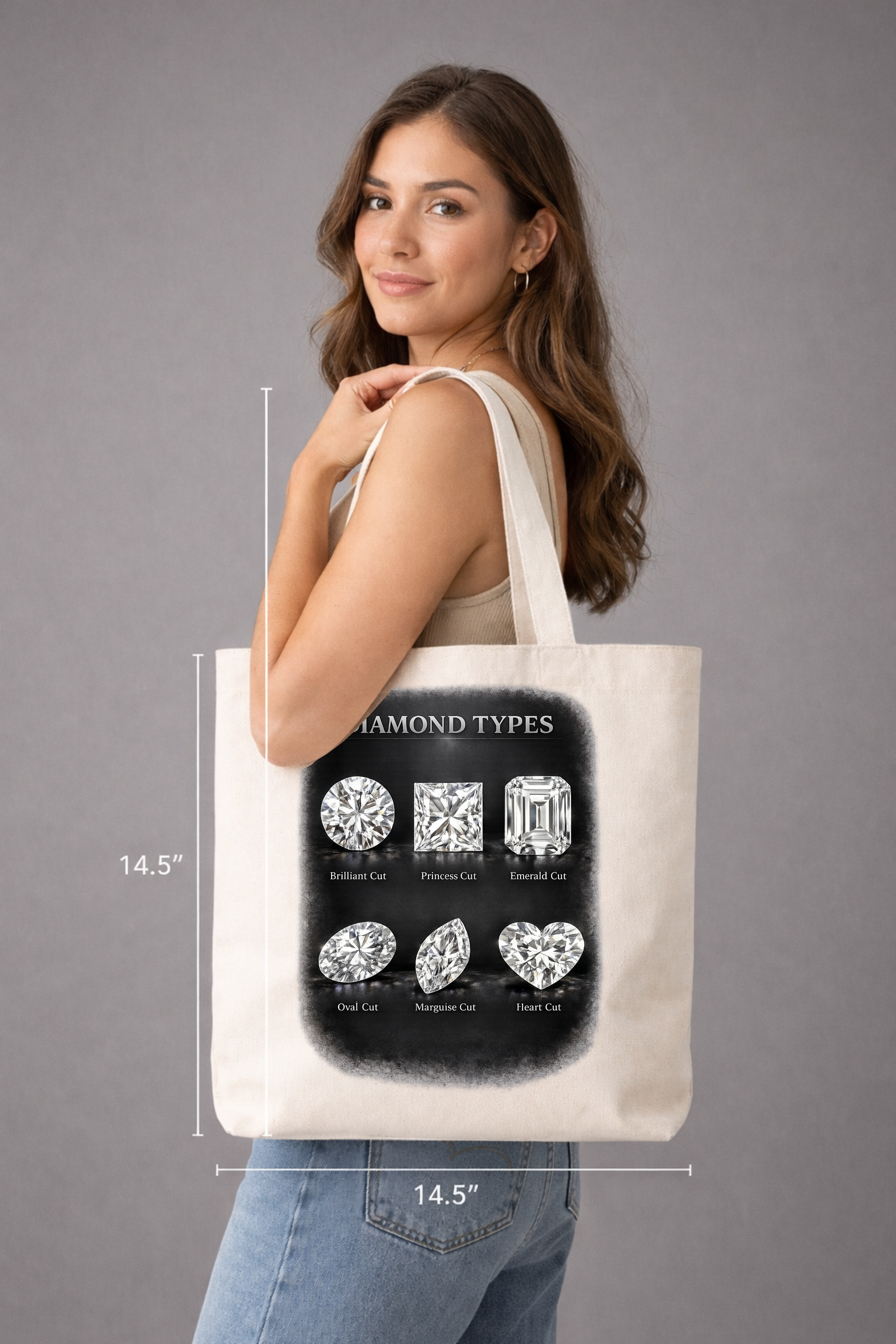 Diamond Types Chart Shoulder Bag | Diamond Tote Bag