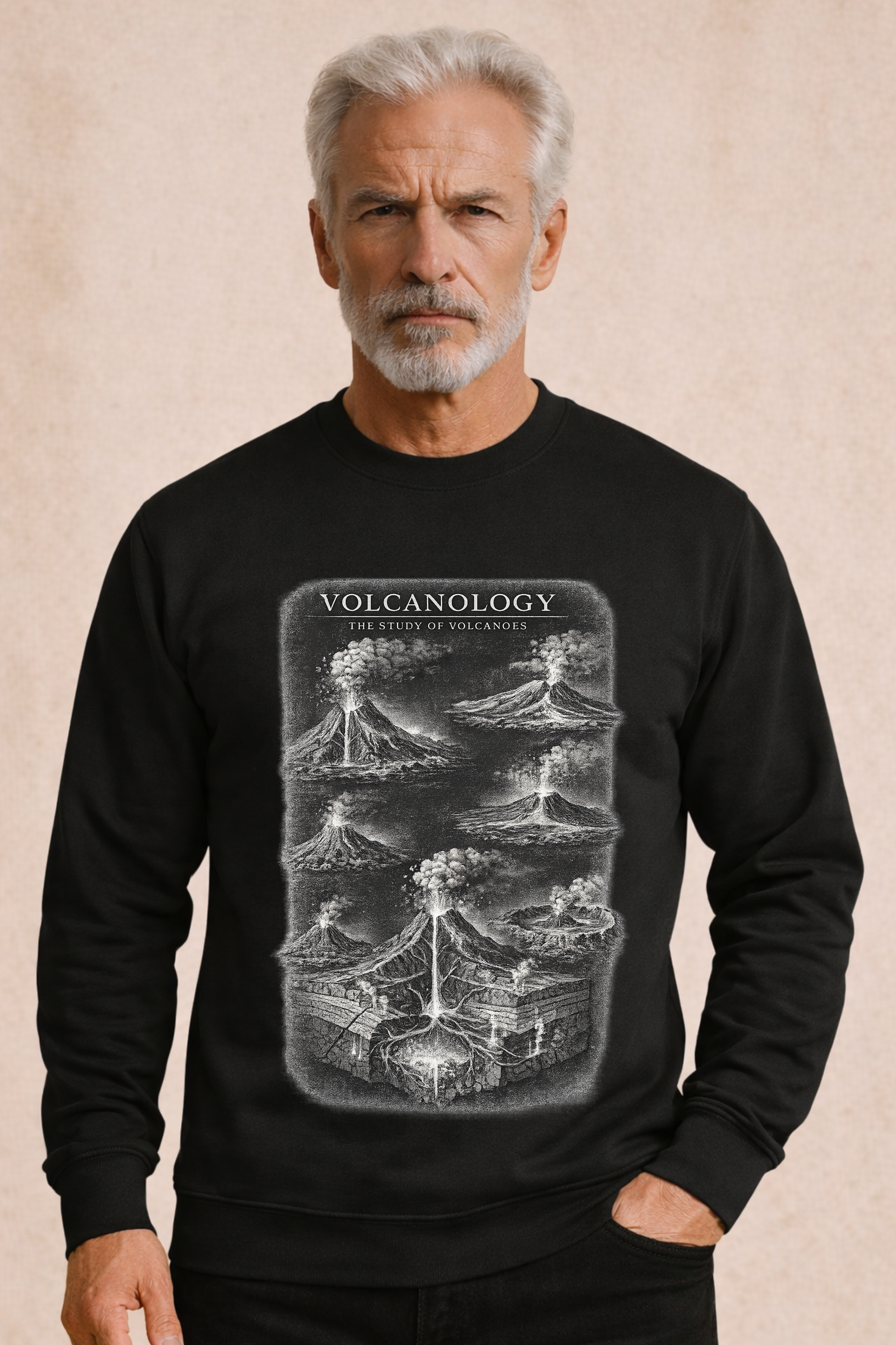 Volcanology The Study Of Volcanoes Men's Pullover Sweater
