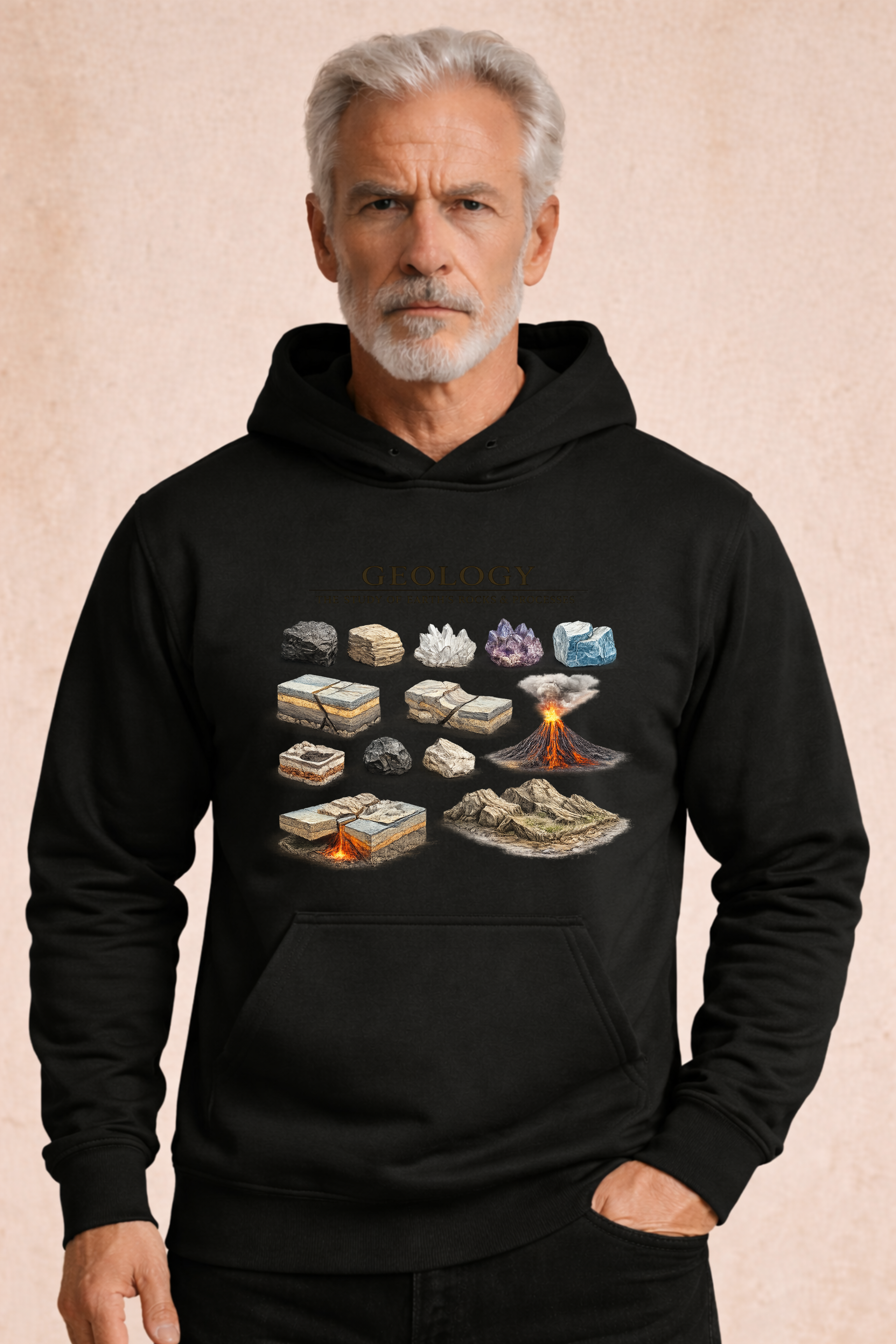 Geology The Study Of Rocks & Processes Men's Hoodie