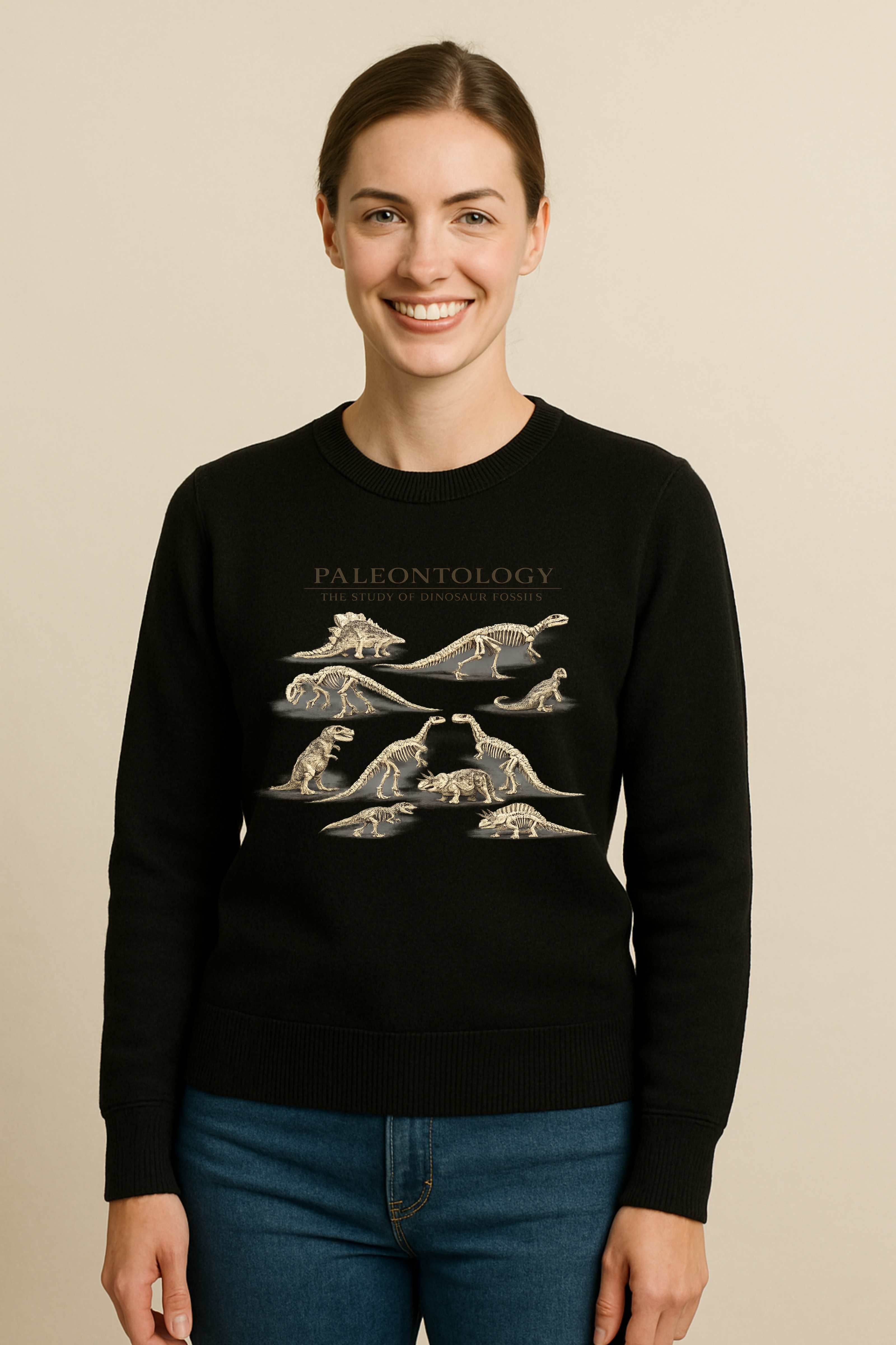 Paleontology The Study Of Dinosaur Fossils Women's Pullover Sweater