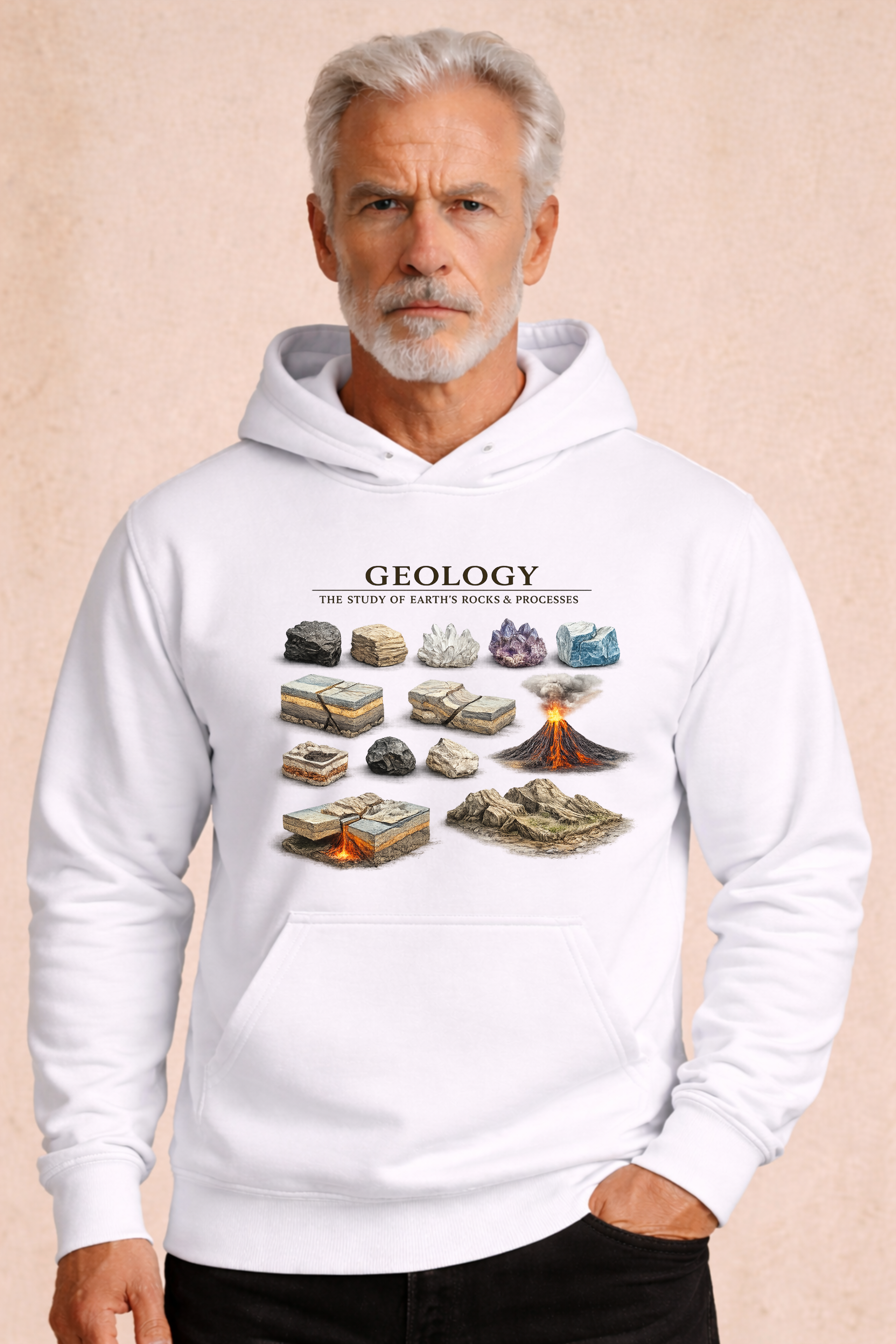 Geology The Study Of Rocks & Processes Men's Hoodie